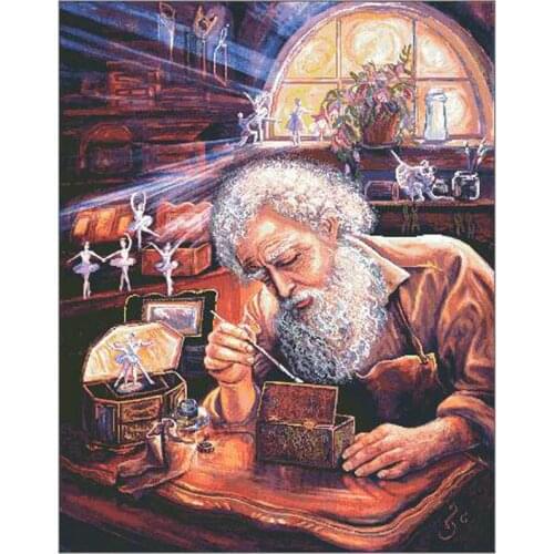 Gold Collection Counted Cross Stitch Kit Craftsman Artisan Mechanic Old Man And Jewelry