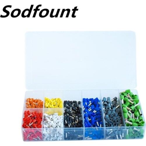 1200pcs European style tubular cold-pressed terminal combination tubular terminal set 22AWG -10AWG
