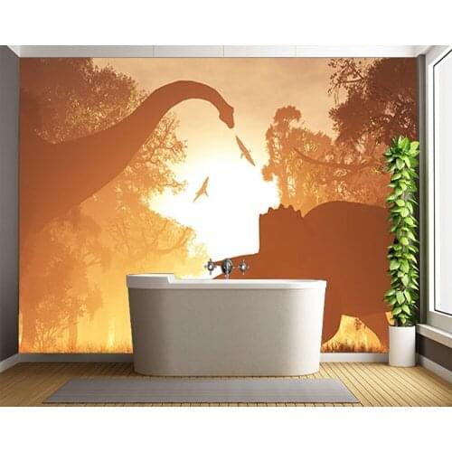 Customized papel de parede infantil, JURASSIC SUNSET murals for childrens room living room background home decor wallpaper