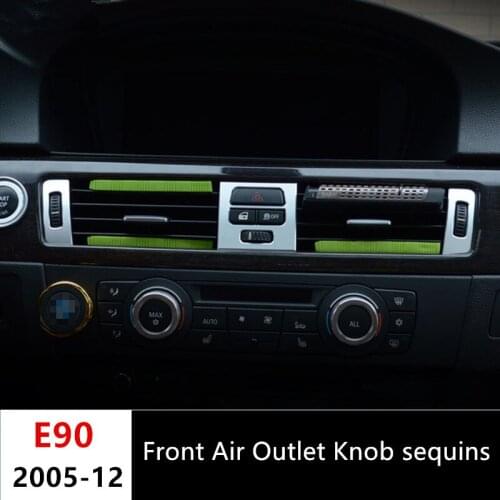 Front Air Conditioning Outlet knob sequins decoration cover trim 5pcs for BMW E90 318 320 325 2005-12 Aluminum Alloy Car styling