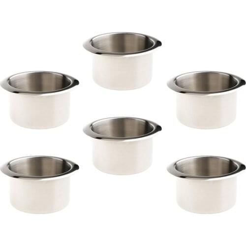 Polished Marine Car Truck RV Cup Drink Holder Storage Base for Universal,Pack of 6