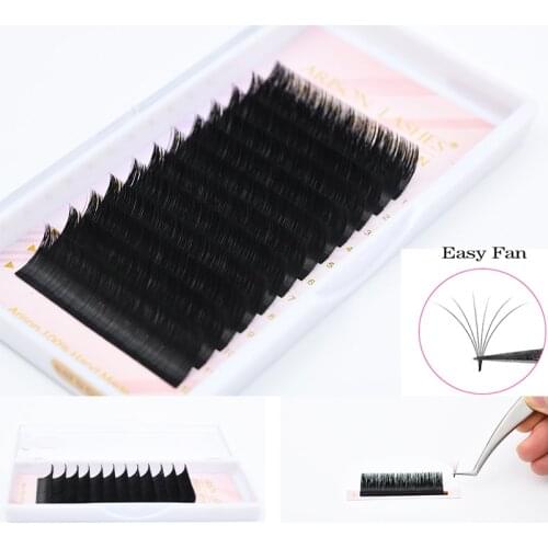 Arison Easy Fan Volume Lashes Faux Mink Eyelashes Soft Natural Individual Lash Extension Easy Fanning Eyelashes Wholesale