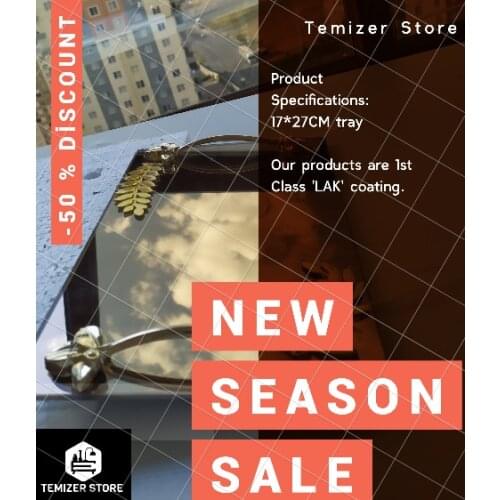 Leaf Tray Gold Color Coffee Size Tray Presentation Tray Aid Mubarak Decoration Ramadan Kareem Home Accessory