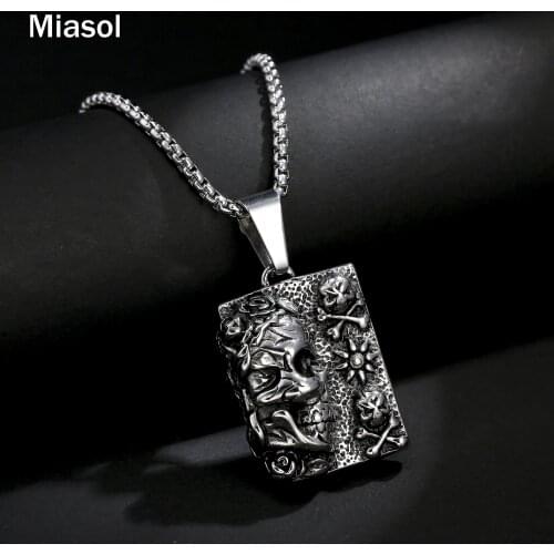 Unique Mens Demon Style Necklace Exquisite Stainless Steel Created 2021 Trend Choice Miasol Fashion Creative Boy Cool Pendant