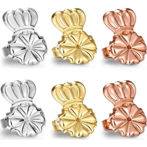 2019 Earring Lifters 3 Pairs of Adjustable Earring Lifts (2 Pair of Sterling Silver and 1 Pair of 18K Gold Plated) Ear Lobe Ster