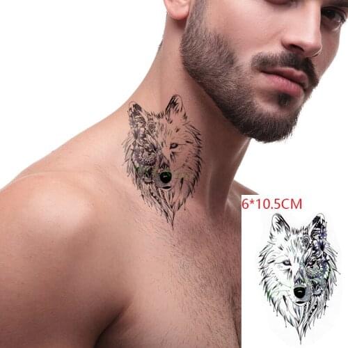 Waterproof Temporary Tattoo Sticker Wolf Head Flower Animal Small Size Body Art Flash Tattoo Fake Tattoo for Women Men