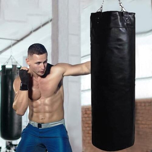 Height 100cm Sanda Boxing training PU Leather empty Sandbags,fitness sand bag Punching Bag,PU Leather more comfortable