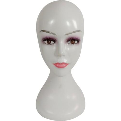 Female Training Head Cosmetology Mannequin Head for Wigs Making, PVC Wig Head Display, 13.8" - Choice of Color