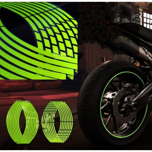 10''/12''/14''18'' PVC Motorcycle Universal Wheel Rim Reflective Sticker Motorcycle Accessorie Reflective Stripe Sticker For Car