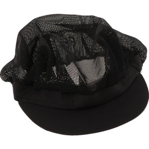 2 Black Mesh Breathable Top Catering Baker Cook Chef Hat Cap