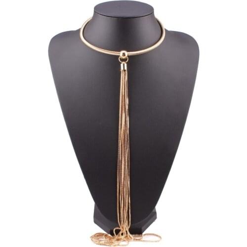 2021 New Fashion Design Long Chain Necklace Pendant Alloy Maxi Collar Choker Necklace for Women Jewelry Wholesale