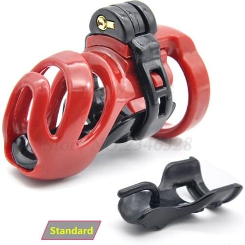3D Design Resin Male Chastity Device,Chastity PA Lock,Cock Cage With 4 Size Penis Rings,Chastity Belt,BDSM Sex Product for Man