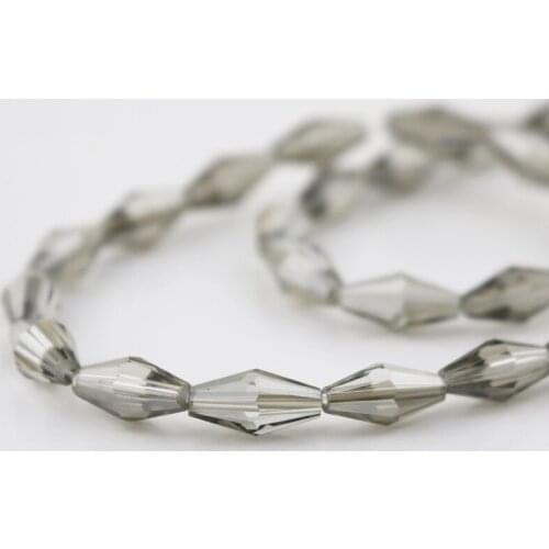 495Pcs/lot Grey plated Color Faceted Crystal Glass Beads 6x11mm Double Cones Bicone Beads free shipping