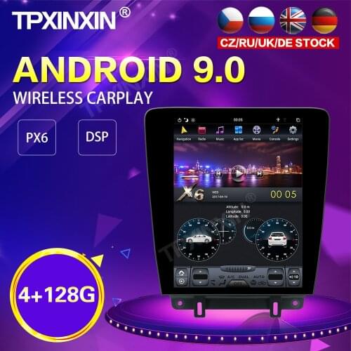 PX6 Android 9.0 4+128G Tesla Style Car Radio For Ford Mustang 2010-2014 GPS Navi Auto Audio Stereo Recoder Head Unit DSP Carplay