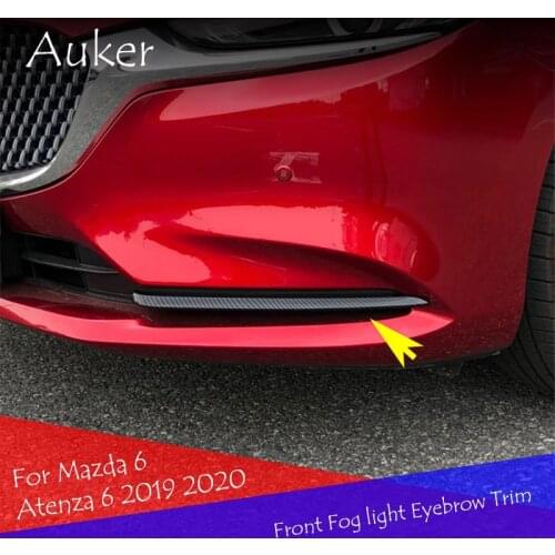 Car Front Fog light Eyebrow Trim Sticker Garnish Decoration Strips Car Styling For Mazda 6 Atenza 6 2019 2020 2021 Accessories