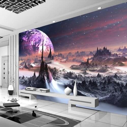 Beibehang Wallpaper 3D Universe Stars Wall Paper Large Mural Living Room Sofa Bedroom TV Backdrop 3D Mural Wallpaper