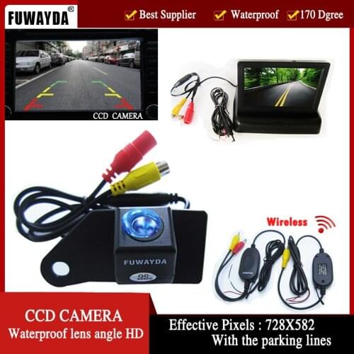 FUWAYDA Wireless Color Car Rear View Camera for Mitsubishi ASX RVR/Outlander Sport,with 4.3 Inch foldable LCD TFT Monitor