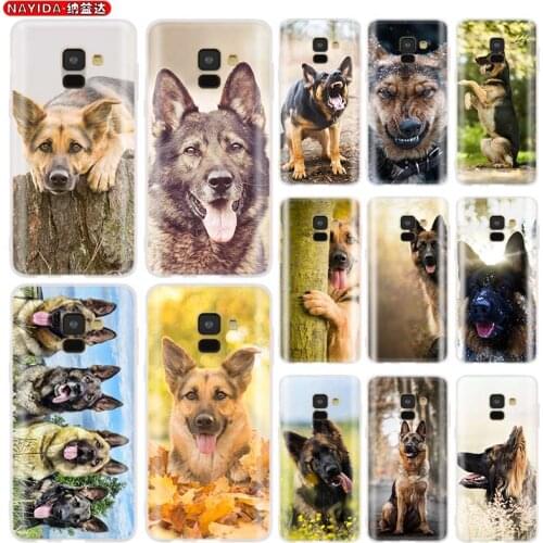 Phone Case for Samsung galaxy A30 A50 A90 5G A3 A5 A7 A8 2016 2017 A6 2018 Plus Matte soft silicone Cases Animal German Shepherd