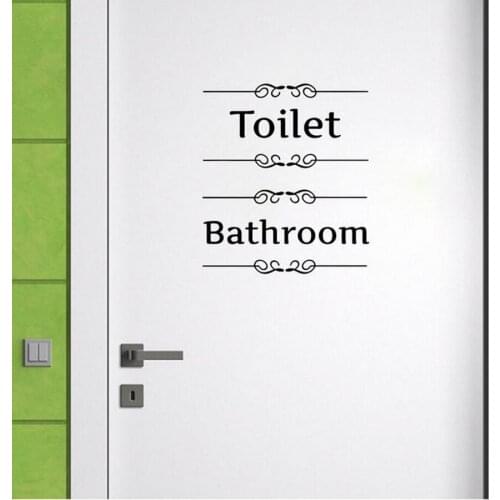 DHL 200set 3D Door Sticker Bathroom Door Vinyl Decal Transfer Vintage Decoration sticker