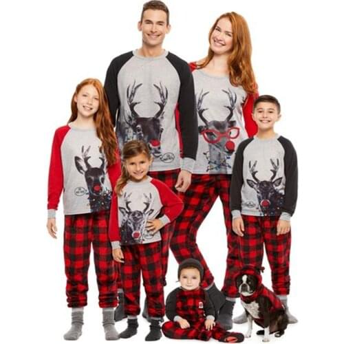 EBay Hot Sale at AliExpress Hot Parent-Child Christmas Europe Christmas Printing Parent-Child Pajamas Suit