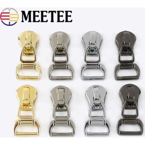 10pcs Meetee Eco-Friendly Zipper Sliders for 5# Metal Zipper Down Jacket Zipper Head Bag Zip Repair Kits DIY Accessories
