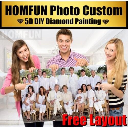 HOMFUN Photo Custom Diamond Embroidery Sale Full Diamond Painting Cross Stitch Kits Picture Rhinestone 5D 5D Gifts Decor
