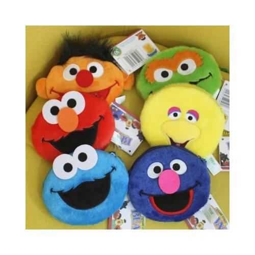 IVYYE 1PCS Sesame Street Anime Coin Purse Plush Cartoon Change Bags Coins Wallet Card Key Storage Birthday Gifts New