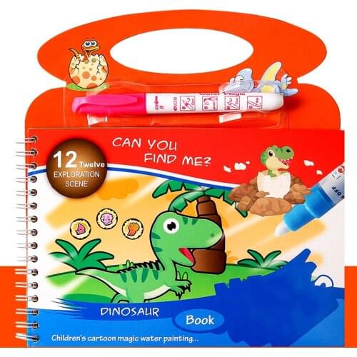 Water Coloring Books Reusable Water Drawing Painting Toy Travel Kits with Bonus Pens for Kids NSV775