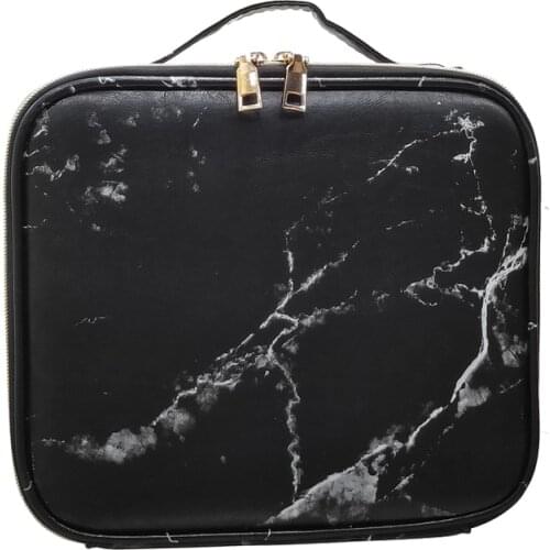 2021 New Marble Pattern Cosmetic Bag Home Storage Large Capacity Adjustable Space Travel Beauty Makeup Tool Case