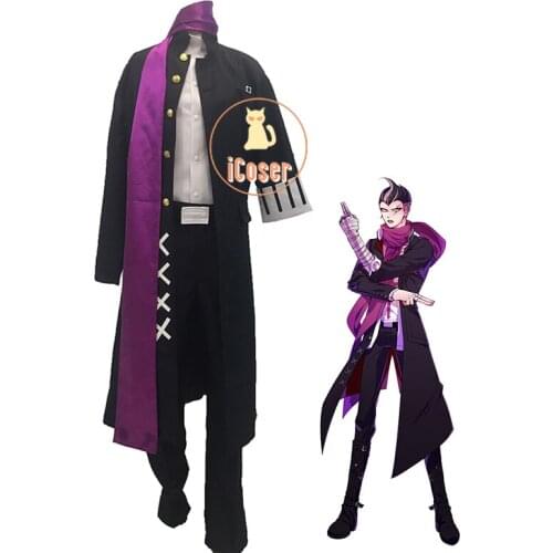 Anime Super Danganronpa 2 Gundam Tanaka Gandamu Cosplay Costume Halloween Black Trench Men Women Carnival Party Cosplay Suit