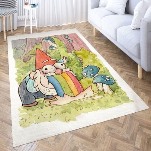 Burping gnome Carpet for Living Room 3D Anime Cartoon Rug Gamer Teen Room Bedside Lounge Rug Kids Children Floor Mats