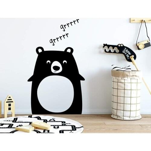 Cute Bear Wall Murals Removable Kids Room Sleep bear Wall Sticker Nursery Decoration Lovely Bears Wall Art AY1972