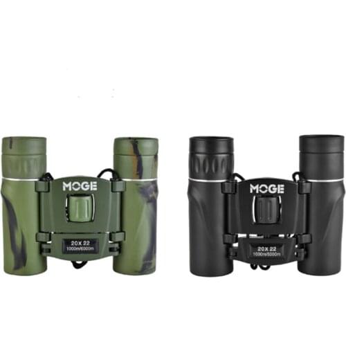 MOGE 20x22 Binoculars Mini Optical Low Light Level Night Vision HD High Power Ultra Light Portable Telescope