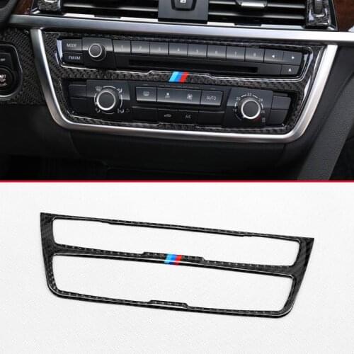 Genuine Carbon Fiber Dashboard Multimedia Panel Overlay Cover For BMW 3 4 Series F30 F31 F34 F32 F33 F36 328i 330i 420i 428i