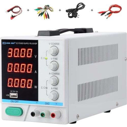 New 30V 10A Adjustable Switching DC Power Supply 4 Digit Display USB Charging Repair PS-3010DF Regulated Laboratory Power Supply