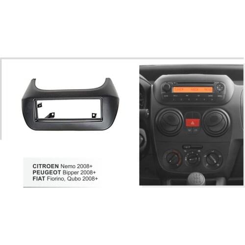 Single Din Car Facia for Citroen Nemo Peugeot Bipper Fiat Fiorino Qubo 2008+ Radio DVD Bezel CD Panel Dash Kit Trim Fascia Plate