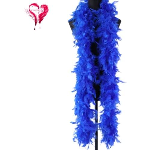 Royal Blue Feather Boa Fluffy Turkey Feather Shawl Wedding Dress Carnival Party Decorative 60 Grams/1 pcs