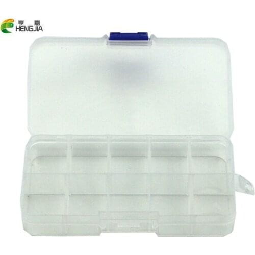 HENGJIA 1Pcs Plastic Clear Fishing track Box with 10 Compartments convenient Fishing Lure Tool Case Tackle Boxs Wholesale