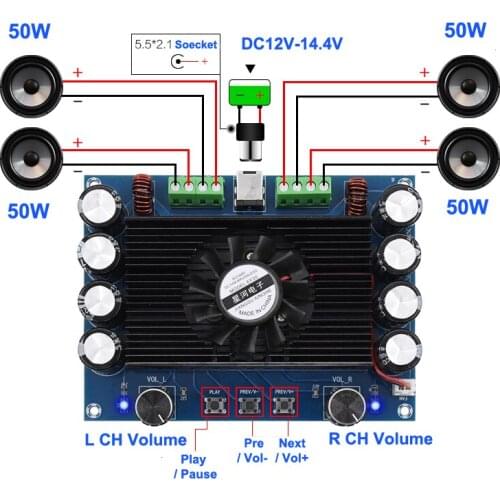 4*50W TDA7850 Audio Power Amplifier Board 4 Channel Subwoofer Car Stereo Home Theater amplificador