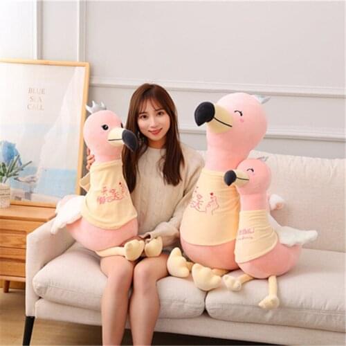 Anime cartoon flamingo plush toy doll pillow fabric comfortable and safe child companion gift room decoration sofa cushion gifts
