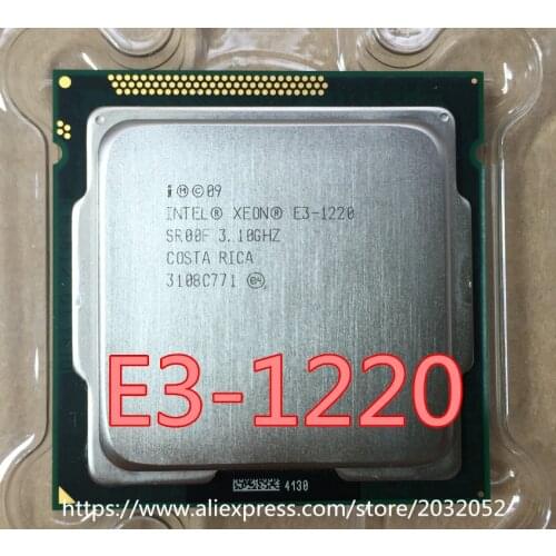 Lntel Xeon E3 1220 E3 1220 3.1GHz 8MB 4 cores Socket 1155 5 GT sQuad Core Server CPU