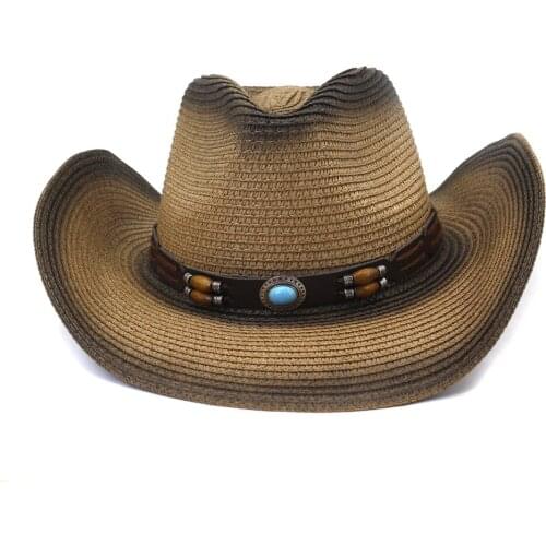 Sun hat for women summer hats Western seaside sunscreen hat beach hat new outdoor spray paint cowboy straw hat HZ43