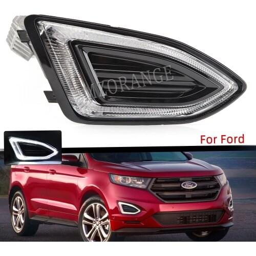 For Ford Edge 2015-2018 LED Fog Light Assy drl foglights headlights cover frame grille daylights car accessories US model
