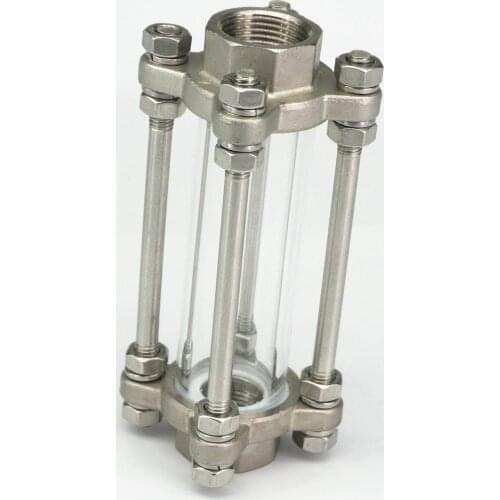 3/4" BSPT Female Stainless Steel Clover Diopter Tri Clamp Flow Sight Glass