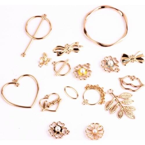10pcs Statement Drop Earrings for Women Vintage Korean Pearl love Bow Flower Earrings Bracelet Pendant Diy Jewelry Accessories