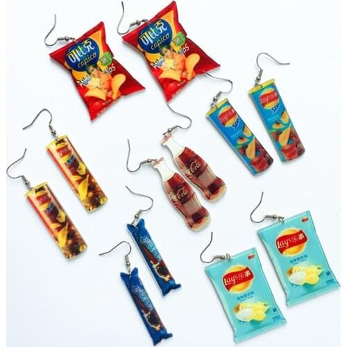 Funny Mine Snack Drop Earrings Personality Creative Simple Temperament Cartoon Statement Acrylic Dangle Earrings Gifts for Women