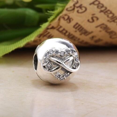 Free Shipping Authentic 925 Sterling Silver Infinite Mind Clip Charms Fit Original Pandora Bracelet For Women DIY Jewelry