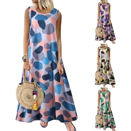 Women Bohemian Dress 2020 Fashion Summer Sundress Ladies Casual Daily Vestidos Long Maxi Dresses Beach Party Robe Femme