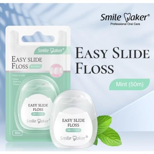 Ultra Fine Smooth Flat Dental Floss Mint Flavor Orthodontic Child Adult Boxed Easy to Carry Out