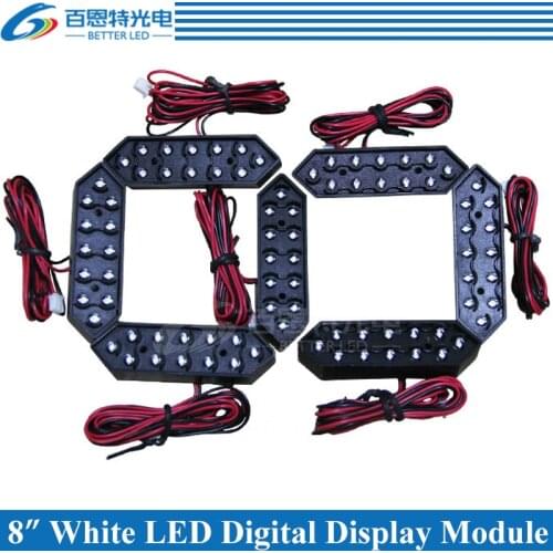 10pcs/lot 8" White Color Outdoor 7 Seven Segment LED Digital Number Module for Gas Price LED Display module